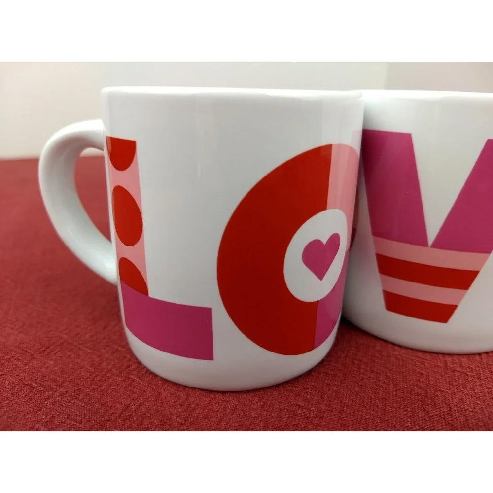 Crate & Barrel LOVE HEART MUGS 3